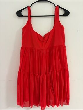 Red Blogilates Ballet skirt athletic dress size Medium NWOT